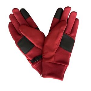 NWT Uniqlo_ Burgundy Gloves with Black Heat Tech